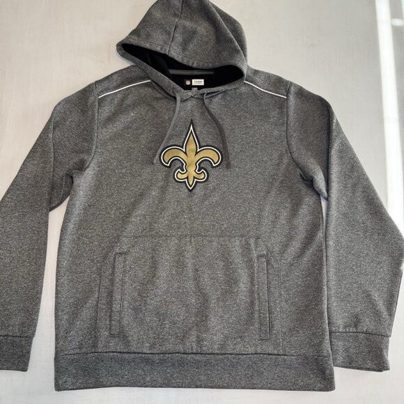 NFL Team Apparel New Orleans Saints Pullover Mens Size Large Gray Hoodie Footbal - Picture 1 of 9